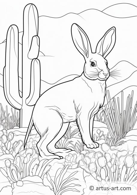 Раскраска пустынного зайца